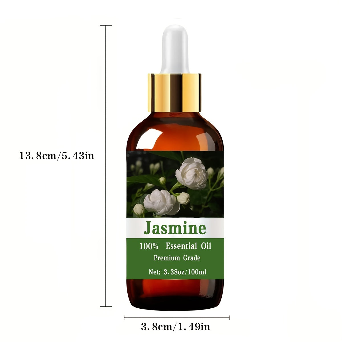 Aceite esencial de jazmín, 100 ml (3,38 oz), para el cuidado del cabello y la piel, masajes, difusores y humidificadores. Aceite esencial de masaje hidratante para hombres y mujeres.