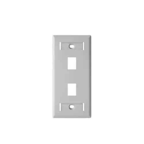 PLACA DE PARED (FACEPLATE) BELDEN AX102655 2 PUERTOS COMPATIBLE CON JACKS ESTILO KEYCONNECT UNIVERSAL CAT6A CAT6
