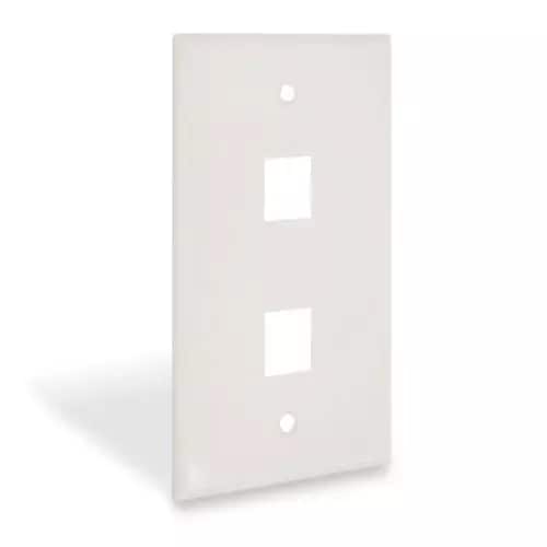 PLACA DE PARED UNIVERSAL ENS-FP62 ENSON 2 PUERTOS ESTILO KEYCONNECT CAT6A CAT6 CAT5E