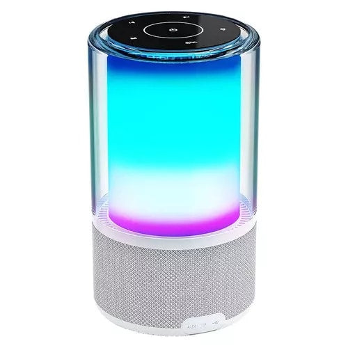Bocina Portatil de ambientación Glee Pure AP70 Bluetooth 5.2 + 40W + Alimentación Tipo-C- Iluminación de Efectos Batería Recargable Li-Ion de 8hrs Elite Series Blanco