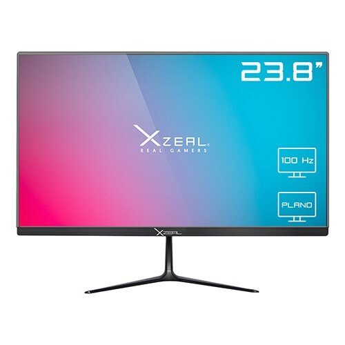 MONITOR XZEAL GAMER 23.8IN FHD /100HZ/5MS/HDMI/VGA/FHD/CON SOPORTE VESA/PLANO/COLOR NEGRO