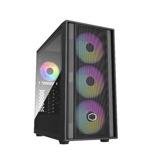 GABINETE COOLER MASTERBOX 600 ARGB EATX CONEXIÓN TRASERA/NEGRO