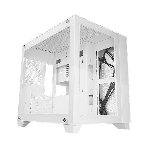GAME FACTOR CSG570 MICRO ATX GABINETE DE PESCA, DOBLE VIDRIO, USB 3.0, S/FTE, BLANCO