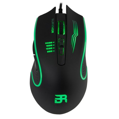 Ratón Gamer Balam Rush Survivor GM320 / USB / 3200 DPI LED / 4 Niveles 6 Botones / Azender Negro