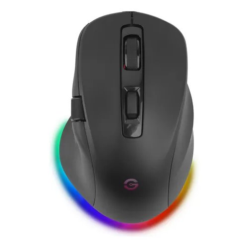 Ratón Gamer Getttech, Inalámbrico/alámbrico, Bluetooth, Usb, 6400dpi, Retroiluminación Rgb, Negro