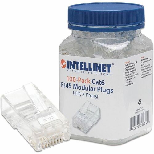 ENCHUFE RJ45 CAT6 MULTIFILAR UTP BOTE 100 PZAS ORO 15-MICRAS 100 PZAS