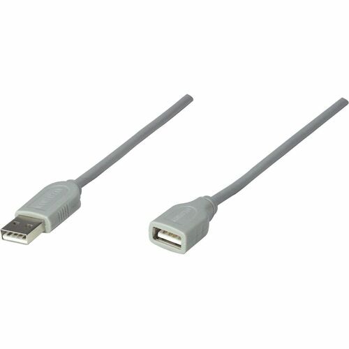 CABLE DE EXTENSIÓN USB 3M GRIS - 12Mbit/s - Cable de extensión - Apantallado - Níquel Conector chapado - 28 AWG - Gris