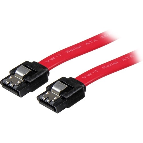 Cable SATA Serial ATA 45cm con Seguro Cierre de Seguridad Bloqueo con Pestillo Latching - Cable para Disco Duro, Tarjeta de Expansión, Soporte de montaje, Controlador RAID - 6Gbit/s - Rojo