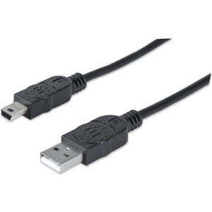 Cable USB V2.0 A-Mini B 1.8M Negro