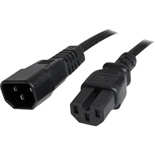 Cable de 1m (3 pies) de Extensión de Servicio Pesado, Cable Alargador de Alimentación IEC 320 C14 a IEC 320 C15, 15A 250V