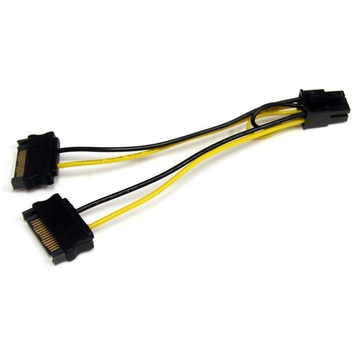 Cable Adaptador 15cm Alimentación SATA a Conector 6 Pines de Corriente de Tarjeta de Video PCI Express - Para Tarjeta PCI Express - SATA / PCI-E - 1 Solamente