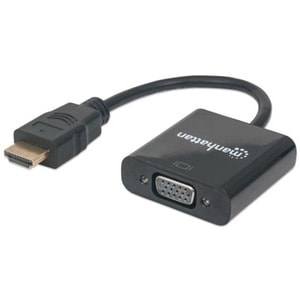 CABLE ADAPTADOR/CONVERTIDOR HDMI MACHO A VGA HEMBRA RESOLUCION 1080P 30CM NEGRO - Convertidor HDMI a VGA