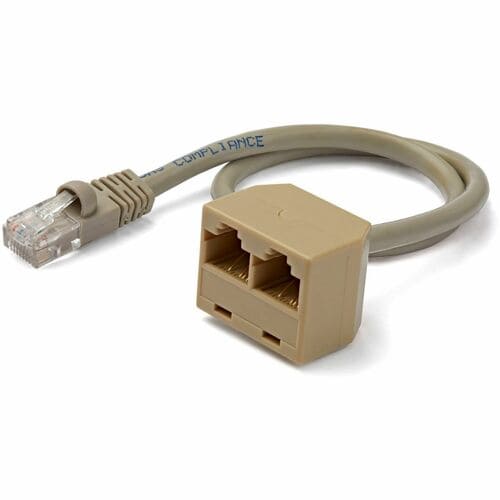 Cable Adaptador Multiplicador Divisor Splitter RJ45 2 a 1 - Hembra a Macho