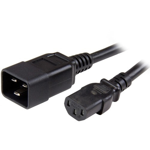 Cable de 1.8m de Extensión, Cable Alargador IEC 320 C13 a IEC 320 C20 Negro, 15A 125V, 14AWG, Cable de Alimentación, UL