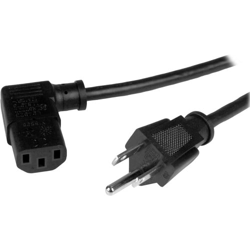 Cable de 1m de Alimentación de Computadora, Acodado en Ángulo Recto NEMA 5-15P a C13, 10A 125V, 18AWG, Cable de Corriente