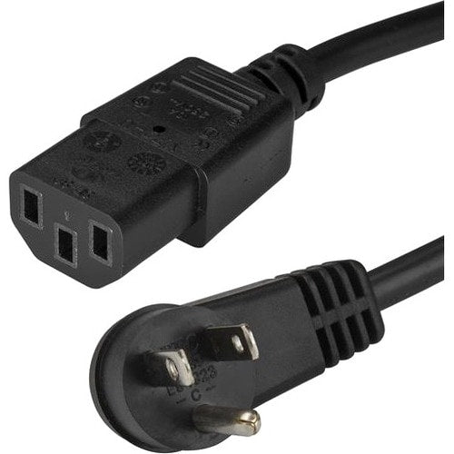 Cable de Alimentación para Computadora de 3m, en Ángulo Recto NEMA 5-15P a C13, 10A 125V, 18AWG