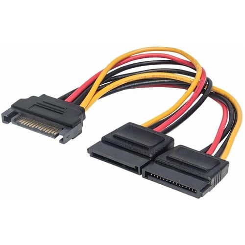 CABLE CORRIENTE INT. HDD SATA 1M - 2H - Para Fuente de alimentación - SATA / SATA - 18 Medida - 300 V CC - Negro, Naranja, Rojo