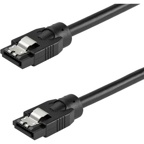 SATRD60CM Cable SATA Redondo 0.6m - Conectores de Cierre - 6Gbs - Alimentación DD SATA - Cable para Disco Duro, Computadora de escritorio, Servidor, DVD - 6Gbit/s - 30 AWG - Negro