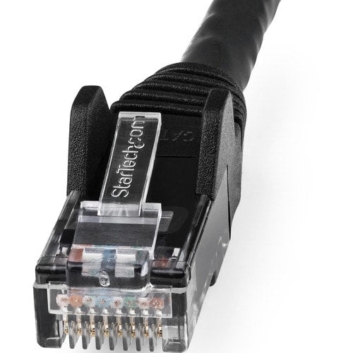 Cable Ethernet Cat 6 de 1 Metro - LSZH - Cable de Red Patch CAT6 UTP RJ45 PoE de 100W 10 GbE Sin Enganches Negro,