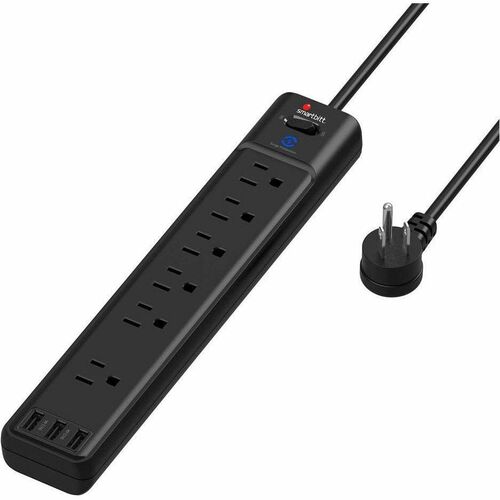 Supresor/Protector de Sobretensión Smartbitt SBSS-B6-3U - 12 x NEMA 5-15R, 3 x USB - 1.63kVA - 1800J - 120 V AC - 1.5m
