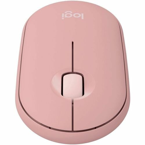 Ratón Logitech Pebble M350S - Bluetooth - USB - Óptico - 3 Botón(es) - Rosa - Inalámbrico - 10m - 4000 dpi - Rueda de desplazamiento - Simétrico - Soporta 1 pila AA