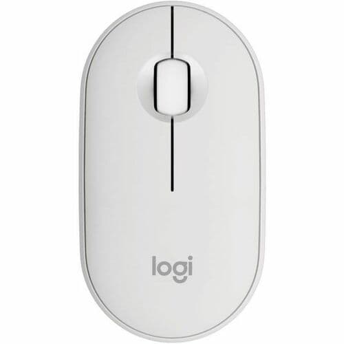 Ratón Logitech Pebble M350S - Bluetooth - USB - Óptico - Blanco - Inalámbrico - 10m - 4000 dpi - Rueda de desplazamiento - Soporta 1 x Pila AA