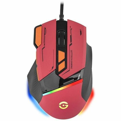 RATÓN GAMER GETTTECH ROJO Y NARANJA