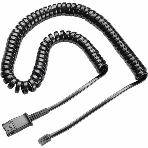 Poly 3.05m Cable para teléfono - 1.0 Solamente - Cable for Teléfono, Auriculares - Negro