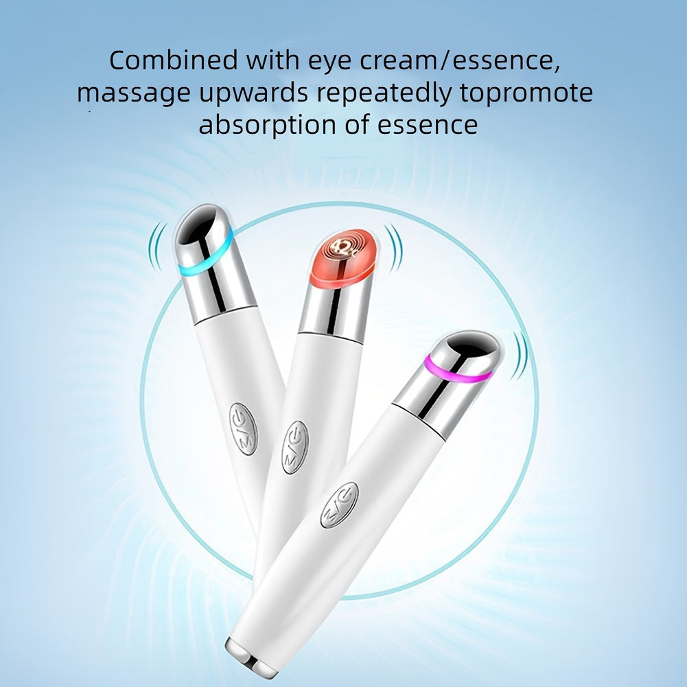 Masajeador de ojos y rostro con varita, con calor y vibración, reafirmante, para ojos cansados, bolsas y ojeras, cuidado de la piel para ojos, absorción de productos de belleza.