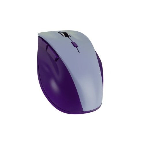 Mouse Inalámbrico Clic Silencioso Conector USB 1600 DPI Pulgar Morado | ELECCIÓN PERFECTA