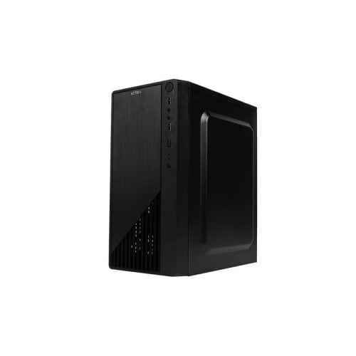 Gabinete Acteck Compacto Mini Torre Kioto GC220 / Max MB M-ATX / Fuente ATX 500 W / 2x USB 2.0 / Panel Izq Acrílico + Frente Solido / Advanced Negro