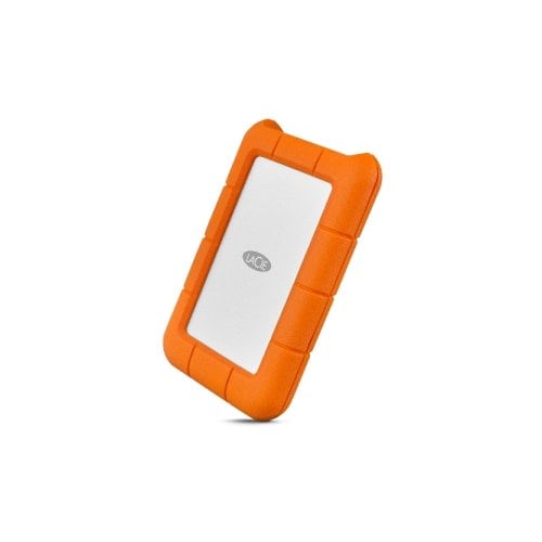 Disco Duro Externo Portatil 1TB USB 3.1 Type USB-C Rugged USB-C Resistente a impactos, lluvia y presión, Windows y Mac, Plata-Naranja, 2 Años de Garantía.
