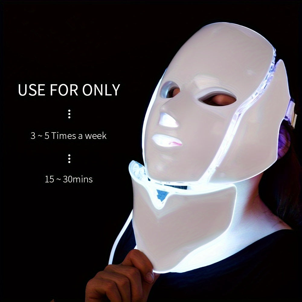Máscara facial LED de 7 colores para el cuidado de la piel y la belleza: regalo perfecto para mujeres y amigas, regalo de San Valentín.