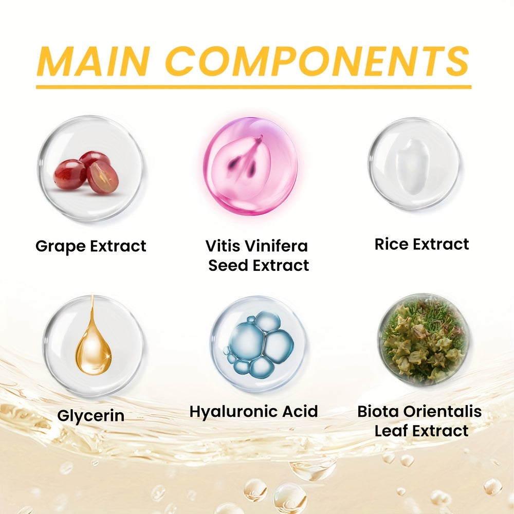 Crema facial de pulpa de arroz crudo, con ácido hialurónico y extracto de uva, rejuvenece la piel, loción hidratante para el cuidado de la piel femenina, piel visiblemente más joven, piel firme, crema de día y de noche, 50 g (1.76 oz)