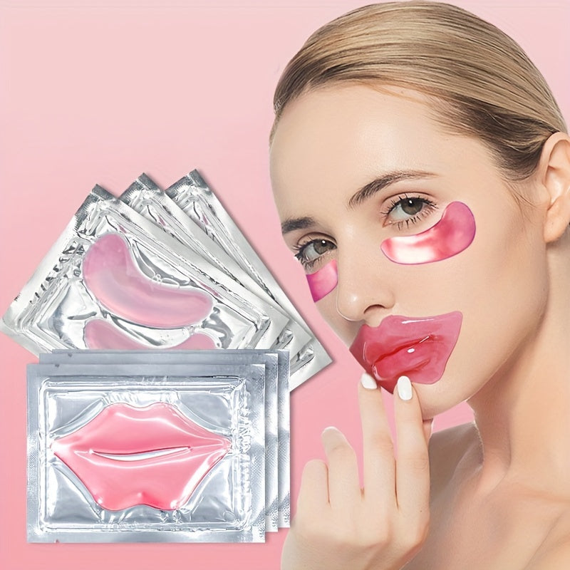 Mascarilla de ojos con cristales rosas (3 unidades x 2 o 5 unidades x 2), hidratante, rejuvenecedora, para el cuidado de la piel y exfoliante.