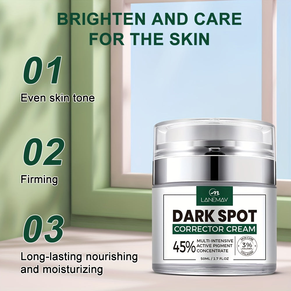 Crema correctora de manchas oscuras para el rostro de 50 ml, cuidado rejuvenecedor para todo tipo de piel, mejora el tono de piel en mujeres y hombres con escualano vegetal.