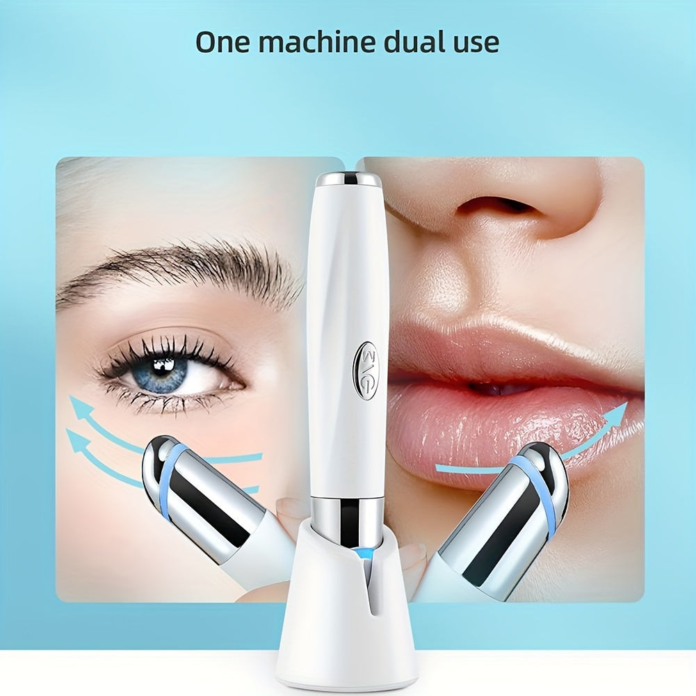 Masajeador de ojos y rostro con varita, con calor y vibración, reafirmante, para ojos cansados, bolsas y ojeras, cuidado de la piel para ojos, absorción de productos de belleza.