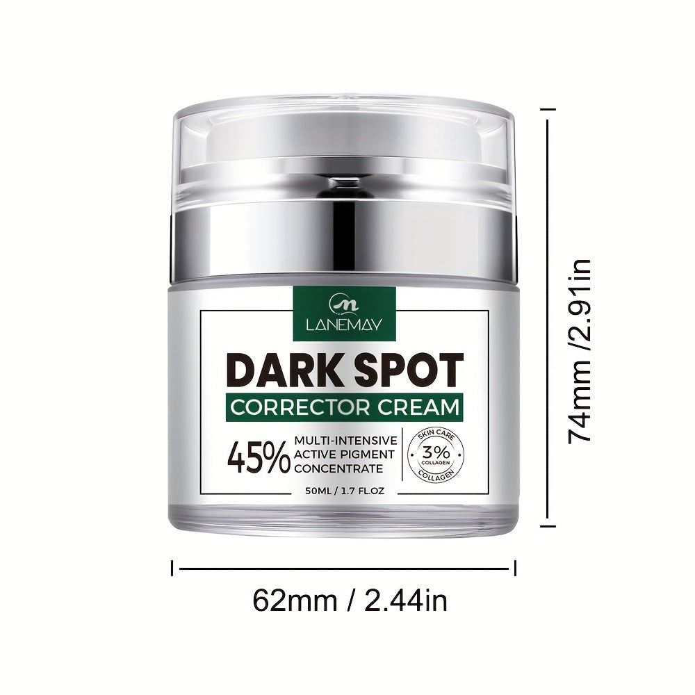 Crema correctora de manchas oscuras para el rostro de 50 ml, cuidado rejuvenecedor para todo tipo de piel, mejora el tono de piel en mujeres y hombres con escualano vegetal.