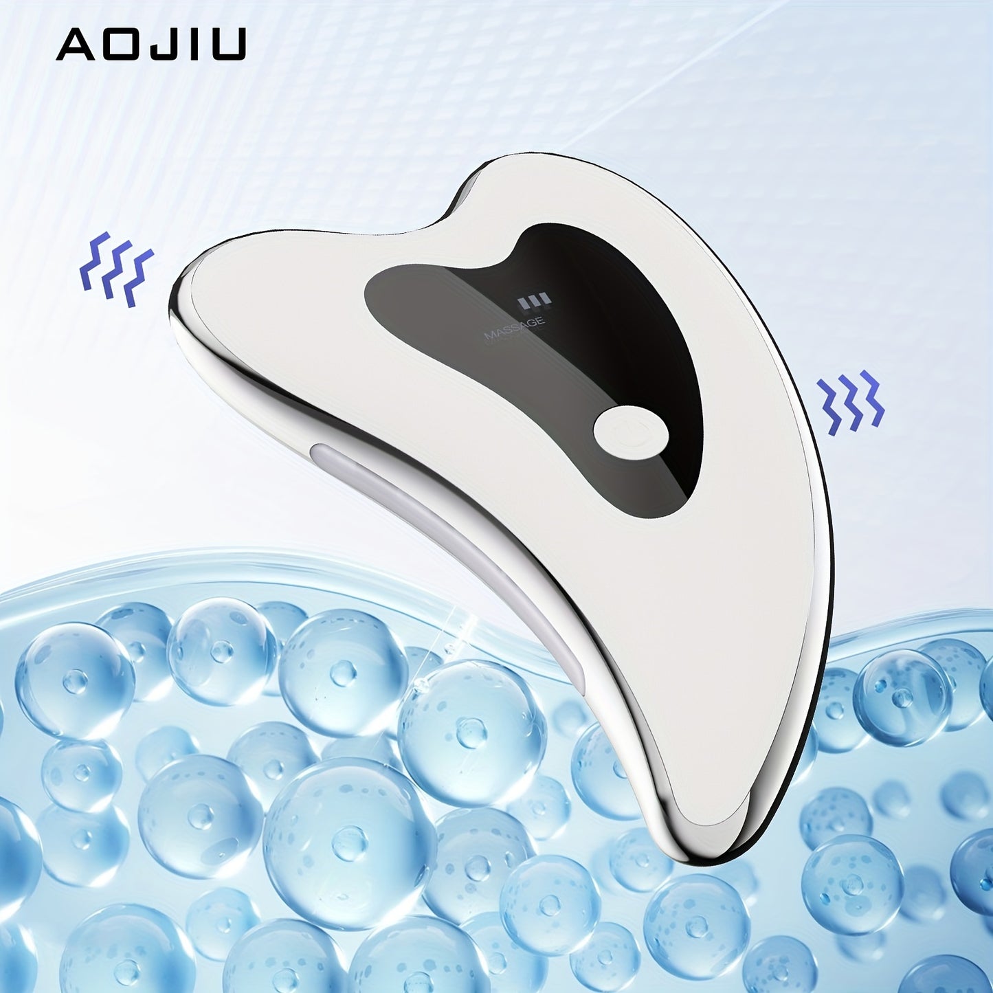 Masajeador facial recargable AOJIU - Tabla de raspado eléctrica con compresa caliente, modos de vibración, batería de polímero de litio, carga USB, herramienta relajante para el cuidado de la piel en casa, regalo perfecto para niñas