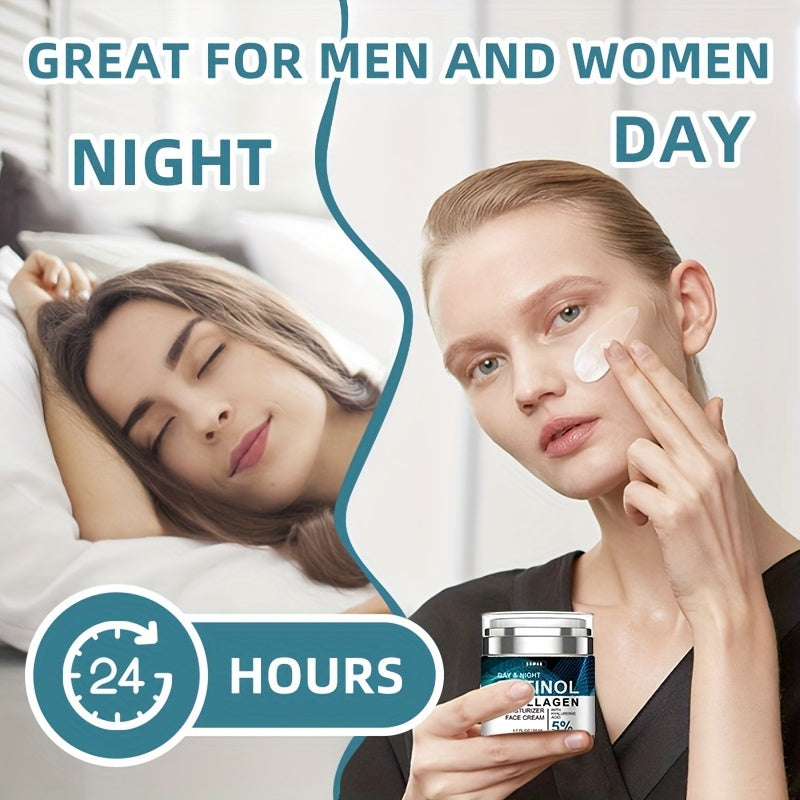 Crema hidratante facial de lujo con retinol de 50 ml: hidratante y antiedad, ideal para el cuidado de la piel de día y de noche para mujeres y hombres. No grasa, se absorbe rápidamente y mejora la elasticidad y firmeza de la piel.