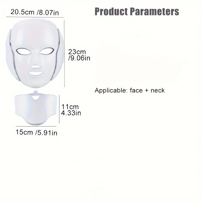 Máscara facial LED de 7 colores para el cuidado de la piel y la belleza: regalo perfecto para mujeres y amigas, regalo de San Valentín.