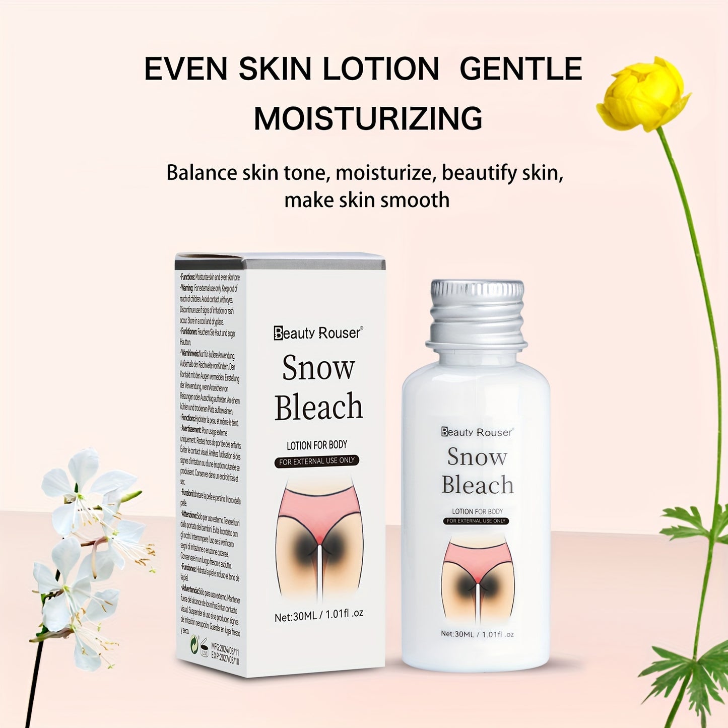 30g Radiant Skin Body Lotion - Hydrates and Brightens Dull Skin on Underarms, Buttocks and Inner Thighs with Nicotinamide, Vitamin C and Centella - Moisturizing Skin Care Body Cream with Plant Squalane for Smooth and Silky Sk