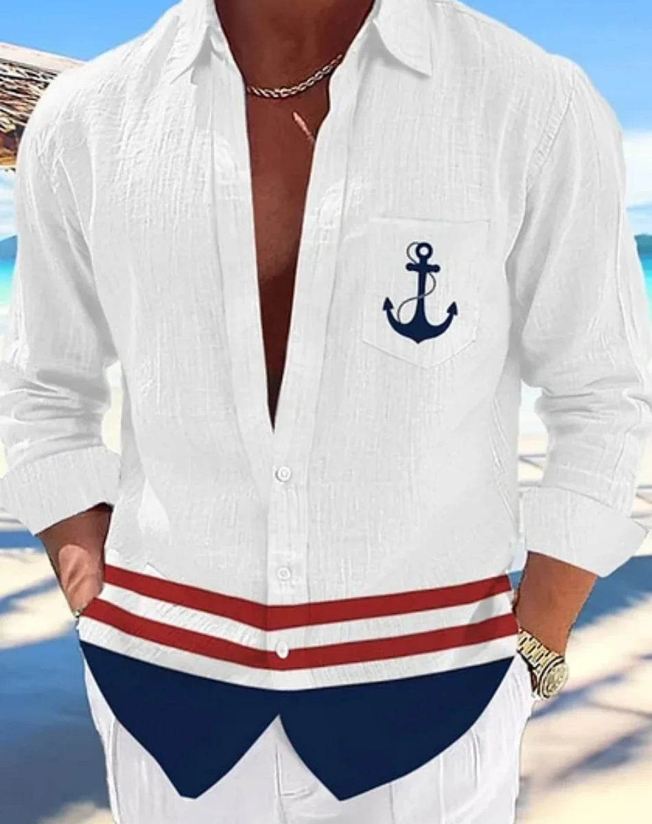 Camisa hawaiana informal para hombre, nueva camisa de verano con estampado 3D azul marino, camisa informal de manga corta, ropa transpirable para hombre