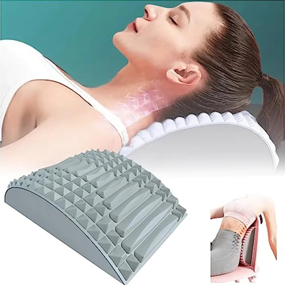 Almohada de estiramiento de espalda, soporte lumbar para cuello, masajeador para cuello, cintura, espalda, hernia discal, alivio del dolor, herramientas de masaje y relajación.
