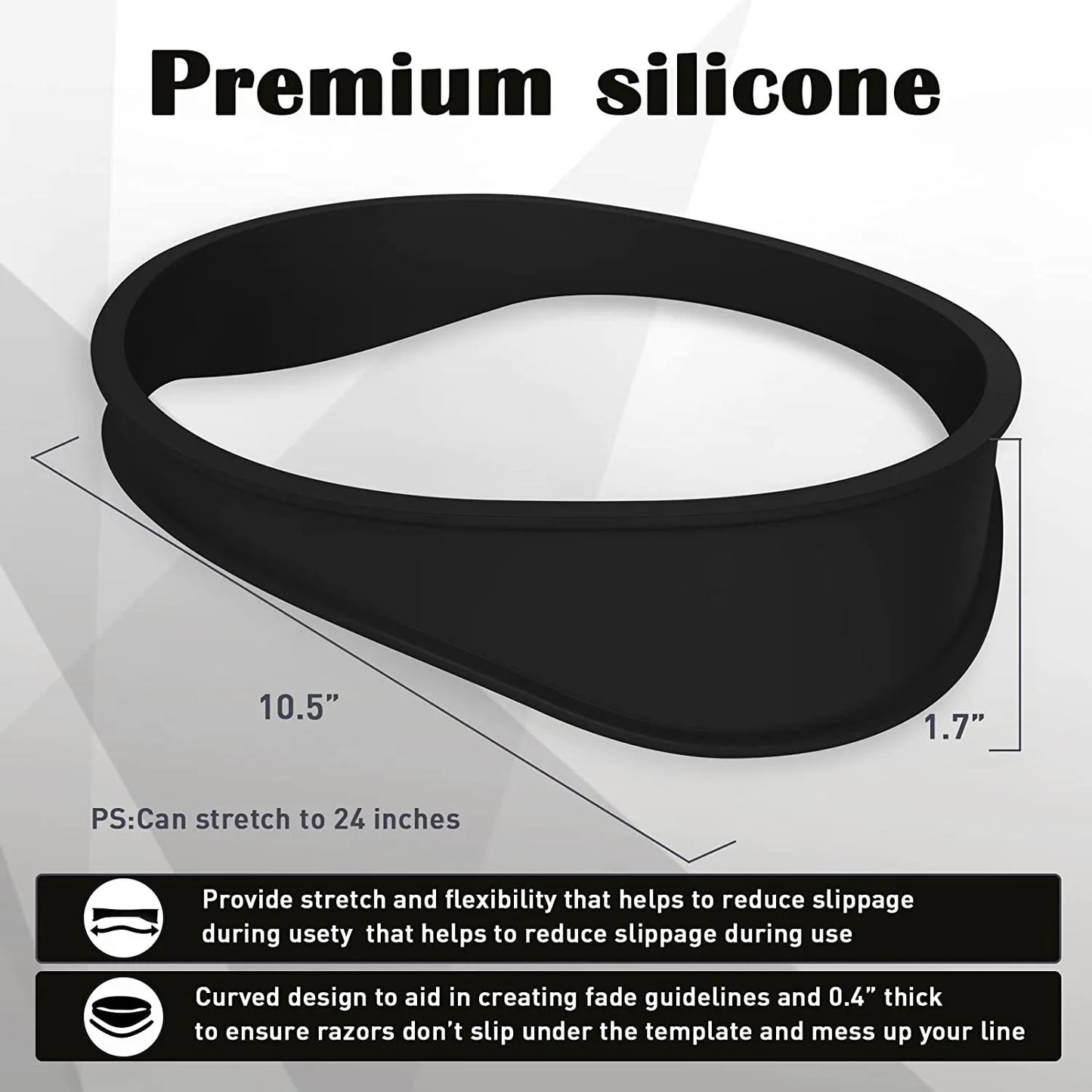 Diadema curva de silicona para cortes de pelo caseros, plantilla para afeitar el escote y guía para cortar el pelo, herramienta para peinar el cabello.
