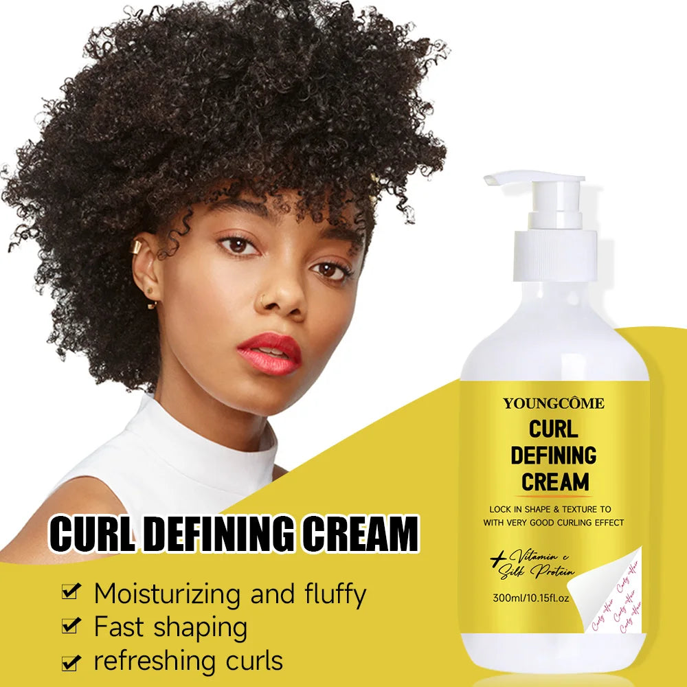 Crema para peinar rizos con elastina y aceites nutritivos: define rizos, reduce el frizz y repara el cabello dañado para lograr ondas saludables y con volumen.