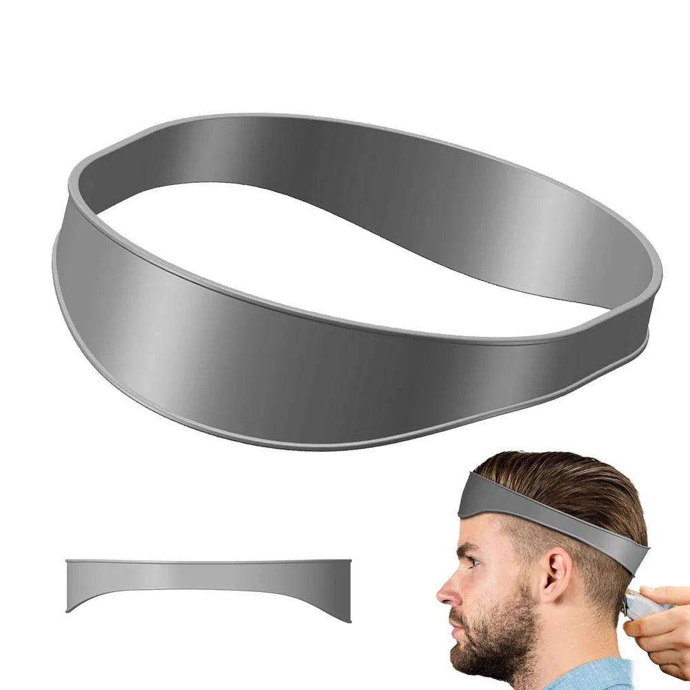 Diadema curva de silicona para cortes de pelo caseros, plantilla para afeitar el escote y guía para cortar el pelo, herramienta para peinar el cabello.