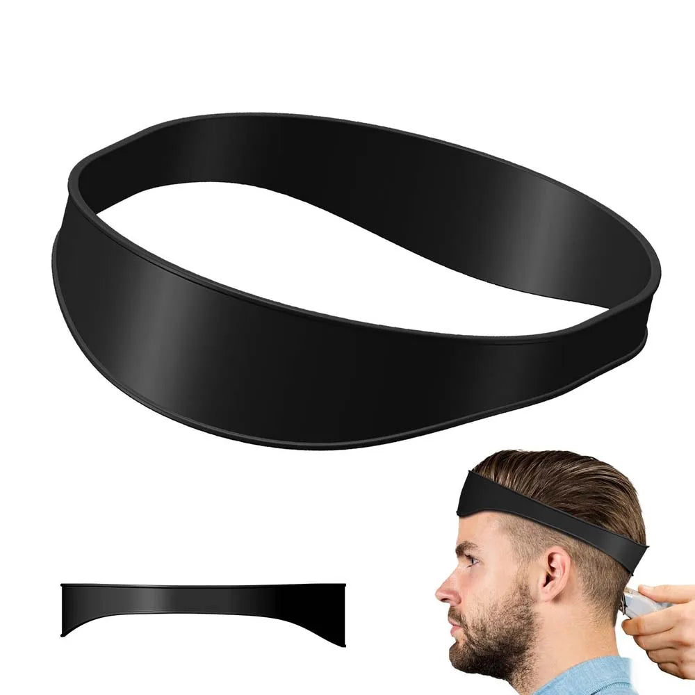Diadema curva de silicona para cortes de pelo caseros, plantilla para afeitar el escote y guía para cortar el pelo, herramienta para peinar el cabello.