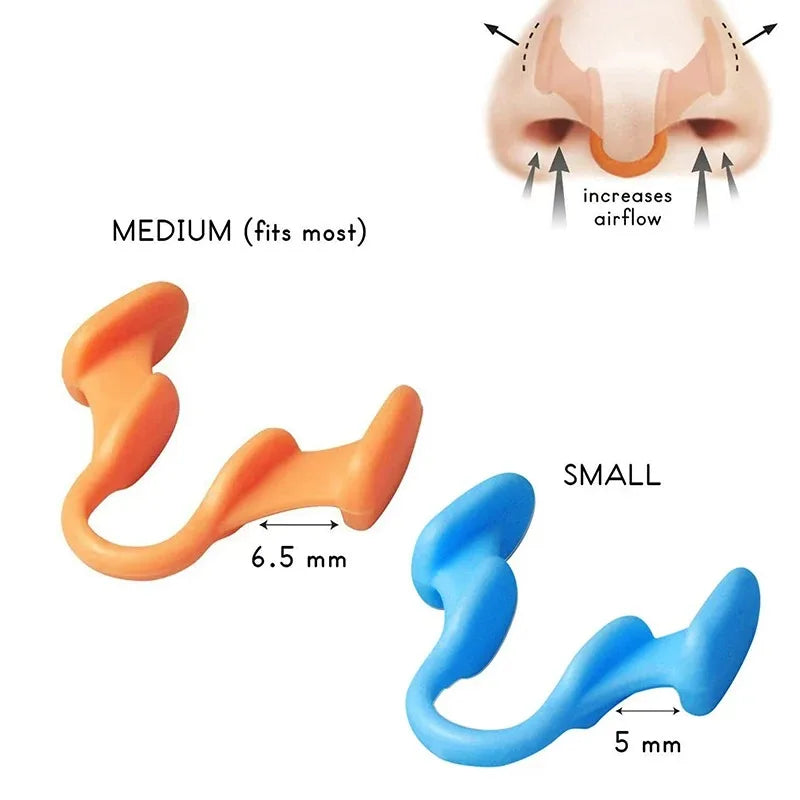 Dilatador nasal antirronquidos de silicona, pinza nasal de silicona para mejorar el sueño, dispositivo de prevención para dormir, dispositivos antirronquidos