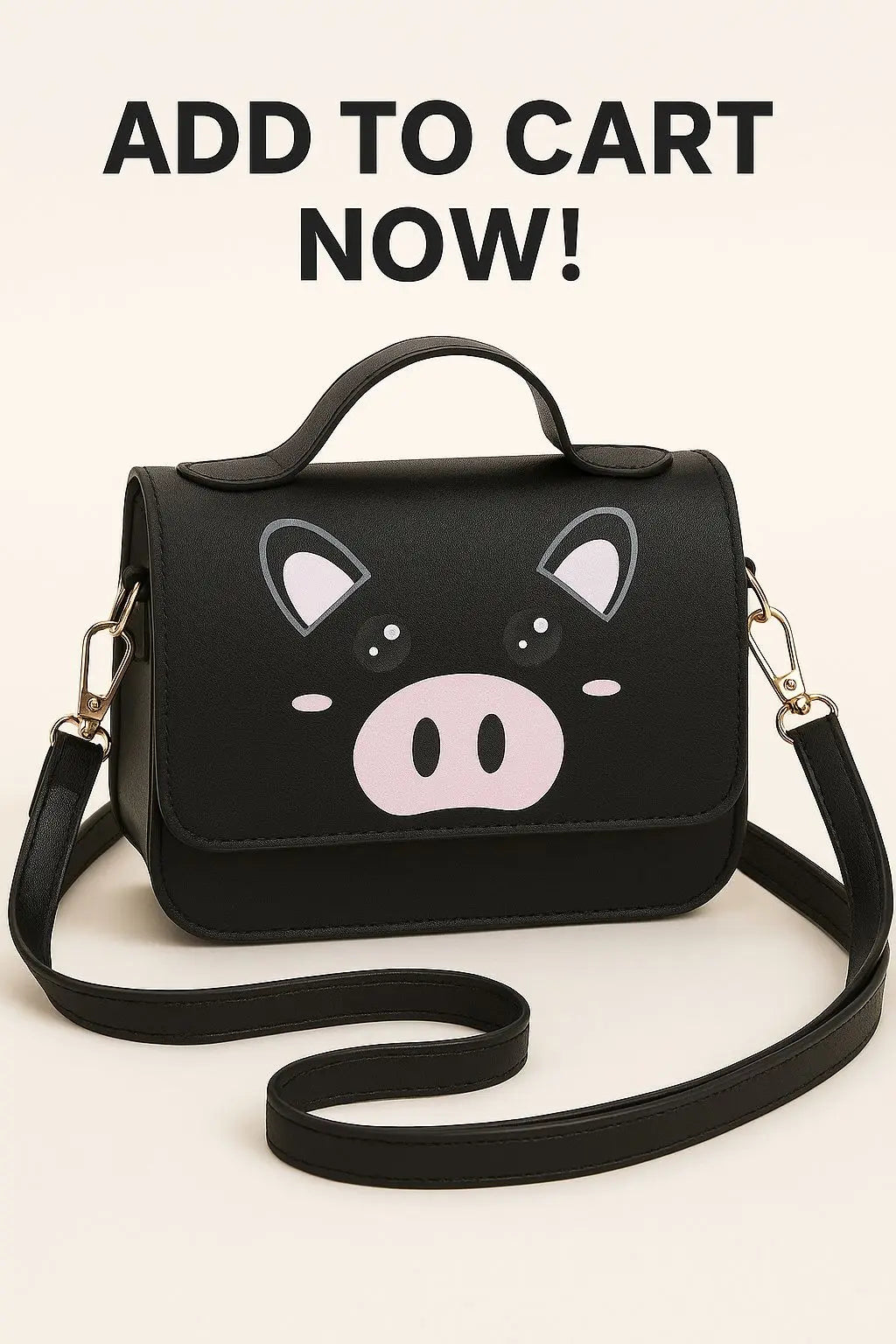 Mini bolso bandolera con divertido estampado de cerdos en varios colores